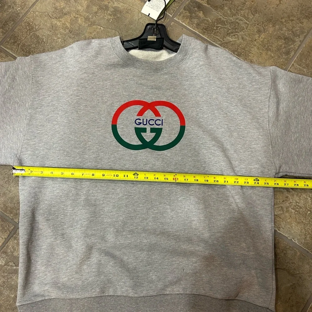 Men's Gucci jersey, cotton GG felted sweatshirt, size XL made in Italy
